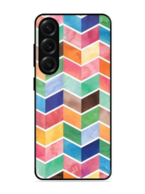 Watercolor Chevron Whimsy Glossy Soft Edge Case for Samsung Galaxy S25 Plus (5G)