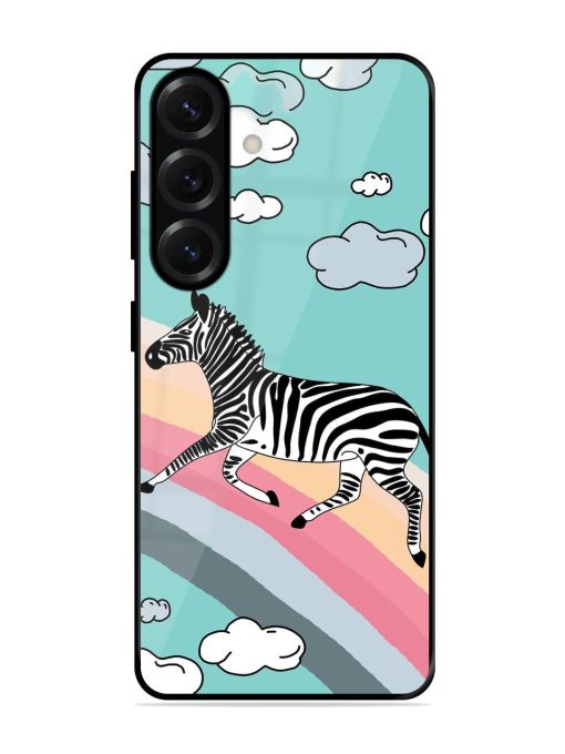 Zebra On A Rainbow Glossy Soft Edge Case for Samsung Galaxy S25 Plus (5G)