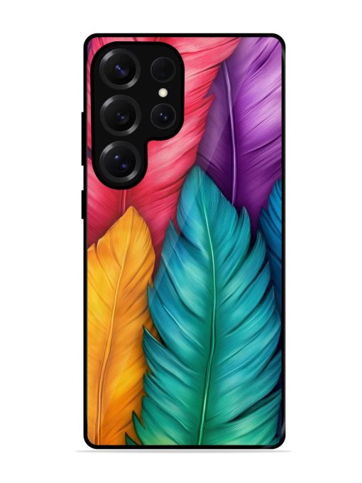 Rainbow Feathers Glossy Soft Edge Case for Samsung Galaxy S25 Ultra (5G)