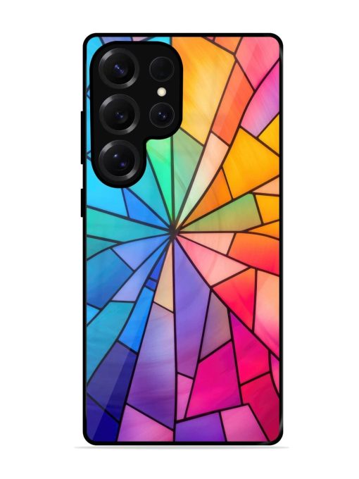 Stained Glass Kaleidoscope Of Colors Glossy Soft Edge Case for Samsung Galaxy S25 Ultra (5G)