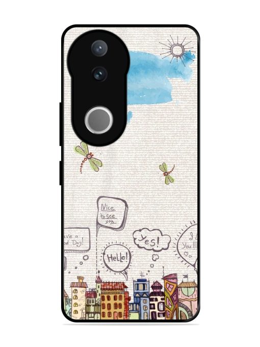 Doodle City Glossy Soft Edge Case for Vivo V50 (5G)