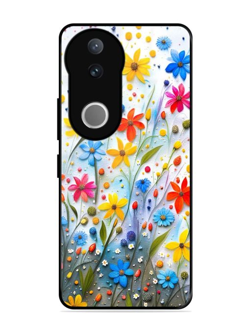 Vibrant Floral Glossy Soft Edge Case for Vivo V50 (5G)