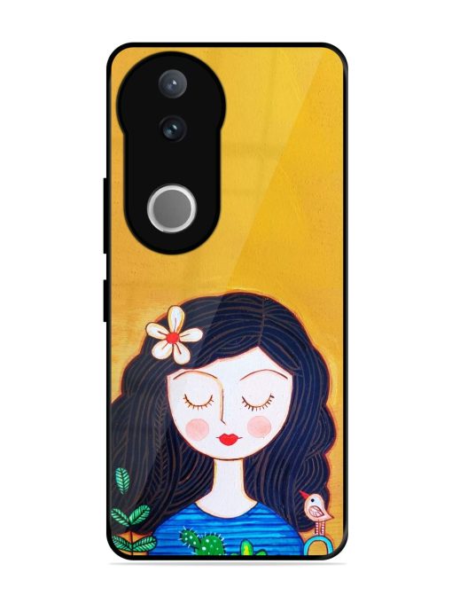 Girl Illustration Glossy Soft Edge Case for Vivo V50 (5G)