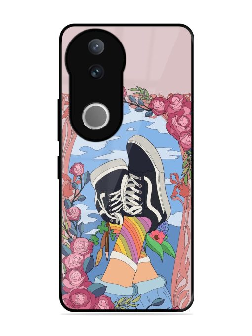 Floral Fantasy Glossy Soft Edge Case for Vivo V50 (5G)