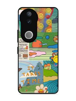 Groovy Vibes Glossy Soft Edge Case for Vivo V50 (5G)