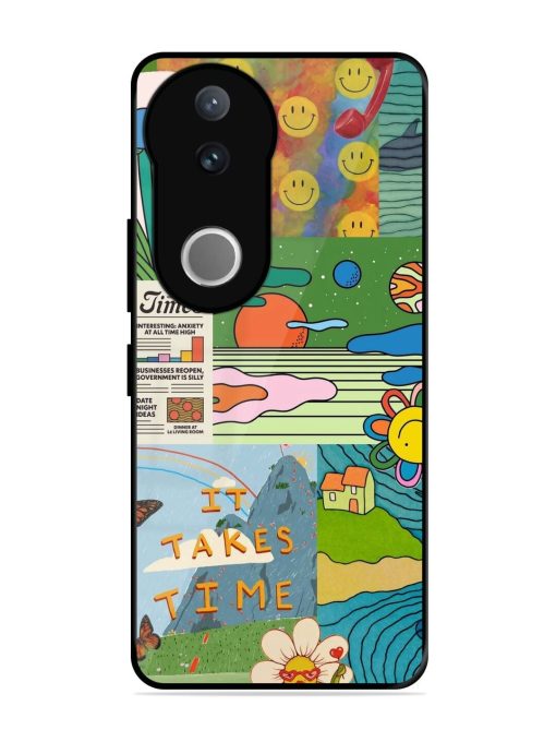 Groovy Vibes Glossy Soft Edge Case for Vivo V50 (5G)