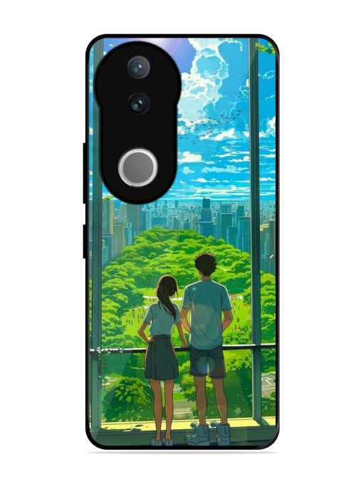 Cyberpunk Dreamscape Glossy Soft Edge Case for Vivo V50 (5G)