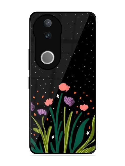 Midnight Bloom Glossy Soft Edge Case for Vivo V50 (5G)