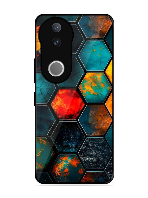 Hexagon Hive Glossy Soft Edge Case for Vivo V50 (5G)
