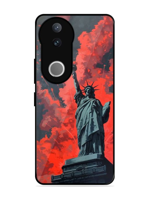 Lady Liberty'S Firework Finale Glossy Soft Edge Case for Vivo V50 (5G)