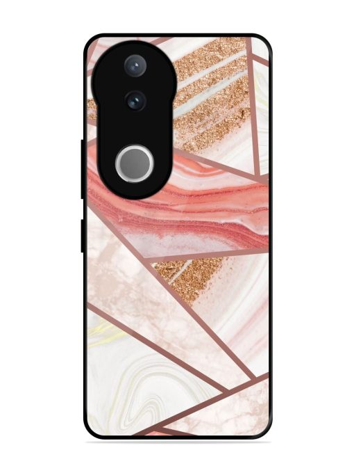 Rosy Mosaic Glossy Soft Edge Case for Vivo V50 (5G)