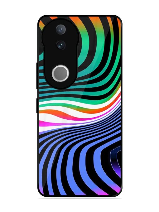 Psychedelic Waves Glossy Soft Edge Case for Vivo V50 (5G)