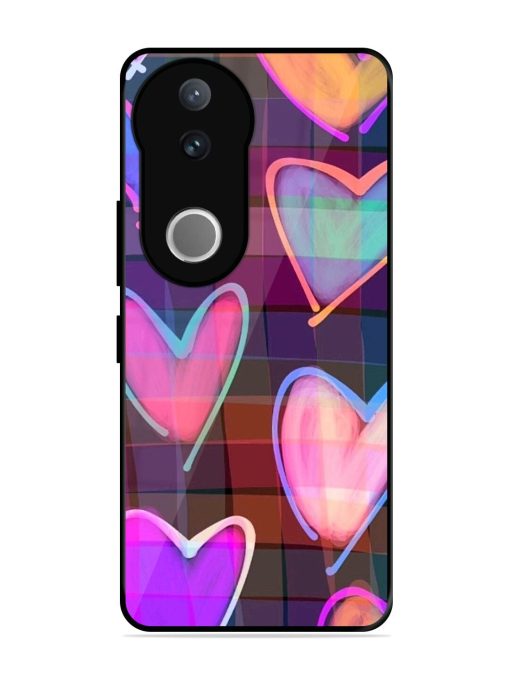 Neon Hearts Glossy Soft Edge Case for Vivo V50 (5G)