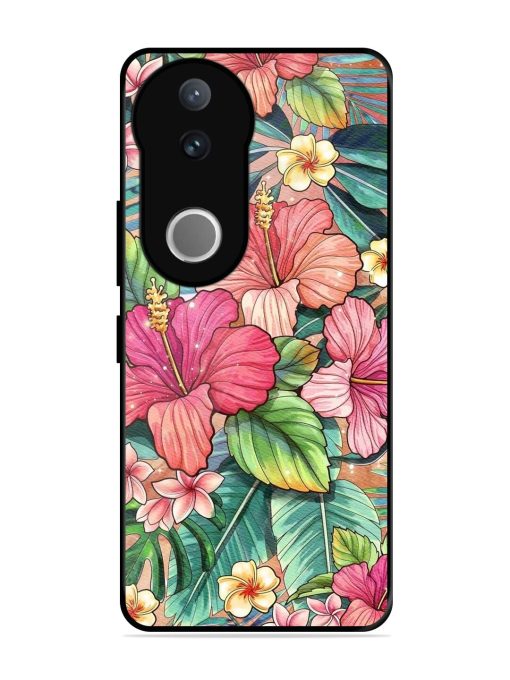 Tropical Tapestry Glossy Soft Edge Case for Vivo V50 (5G)