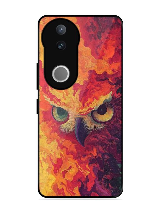 Fiery Owl Glossy Soft Edge Case for Vivo V50 (5G)