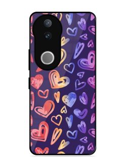 Rainbow Hearts Glossy Soft Edge Case for Vivo V50 (5G)