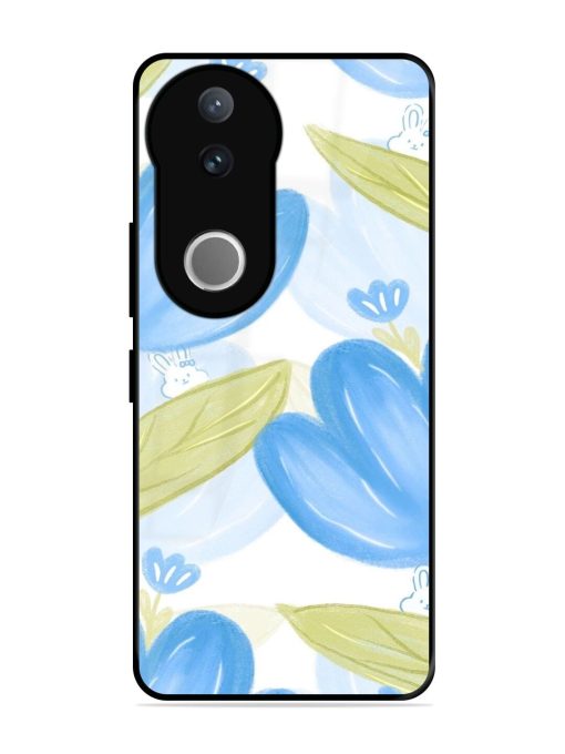 Bunny'S Blue Garden Glossy Soft Edge Case for Vivo V50 (5G)