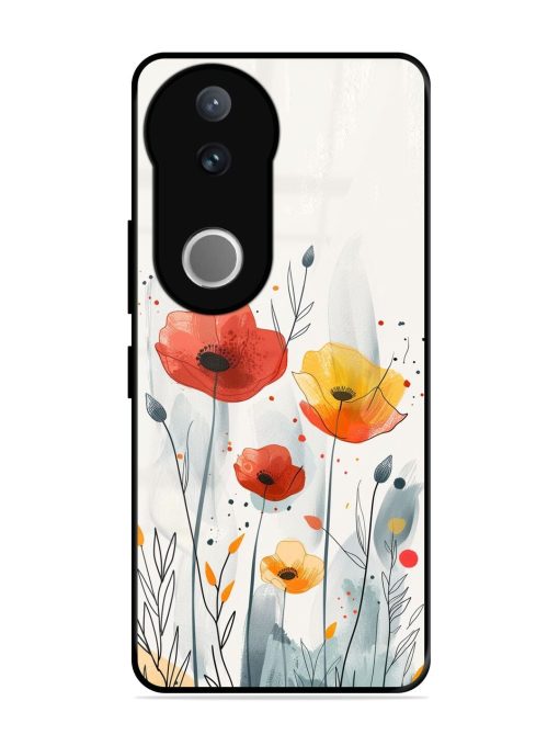 Poppy Fields Glossy Soft Edge Case for Vivo V50 (5G)