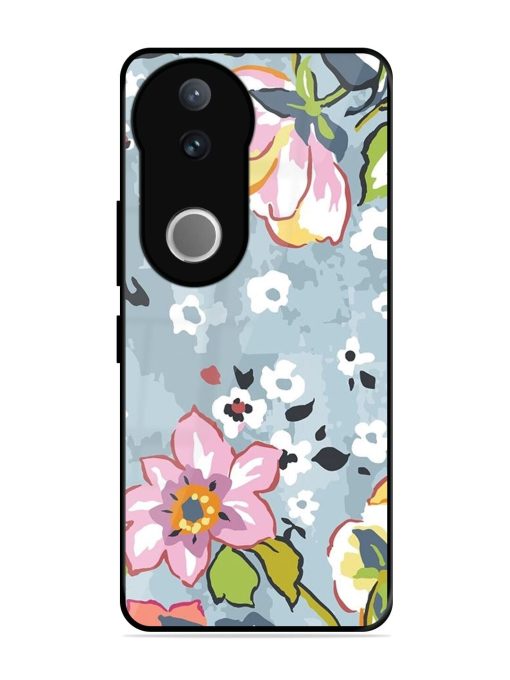 Floral Fantasy Glossy Soft Edge Case for Vivo V50 (5G)