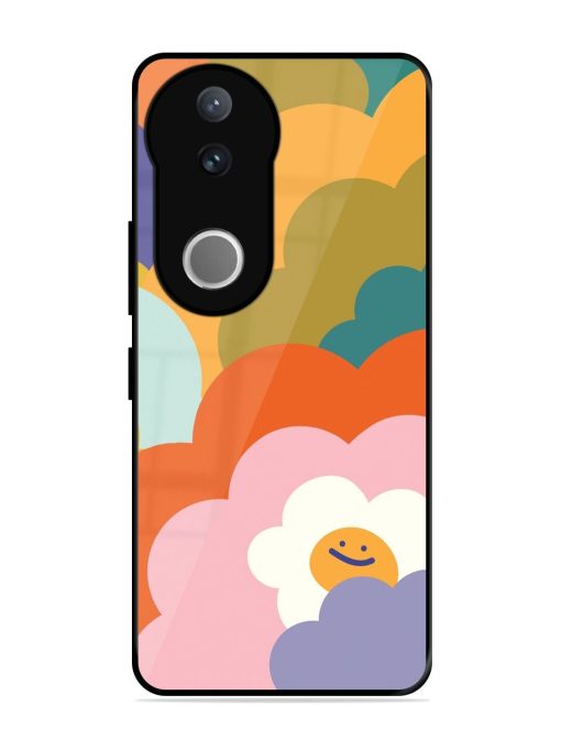 Happy Flower Power Glossy Soft Edge Case for Vivo V50 (5G)