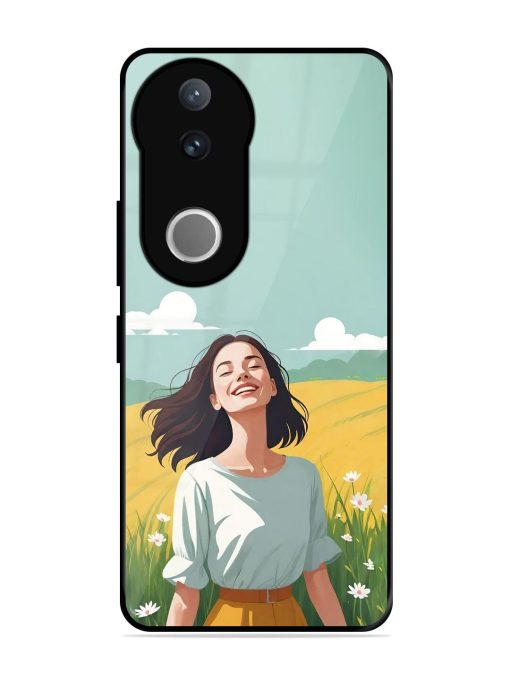 Girl Graffiti Glossy Soft Edge Case for Vivo V50 (5G)