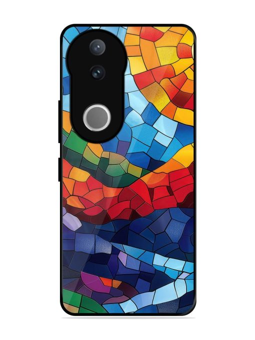 Mosaic Sunset Glossy Soft Edge Case for Vivo V50 (5G)
