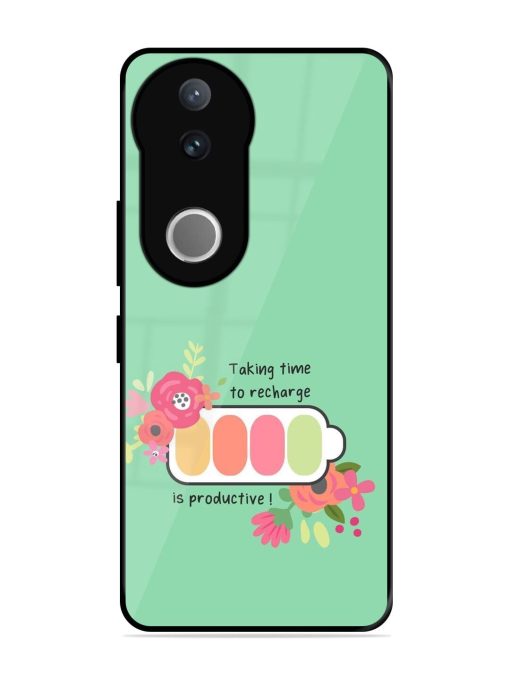 Recharge And Bloom Glossy Soft Edge Case for Vivo V50 (5G)