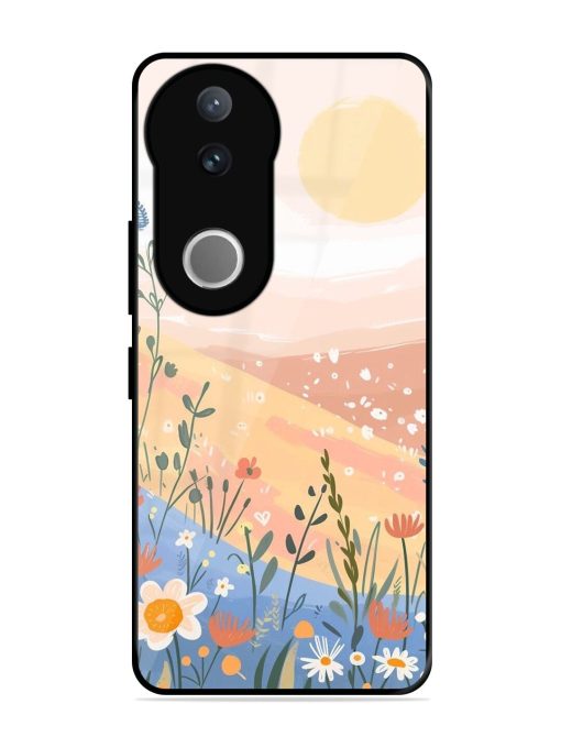 Golden Hour Blooms Glossy Soft Edge Case for Vivo V50 (5G)