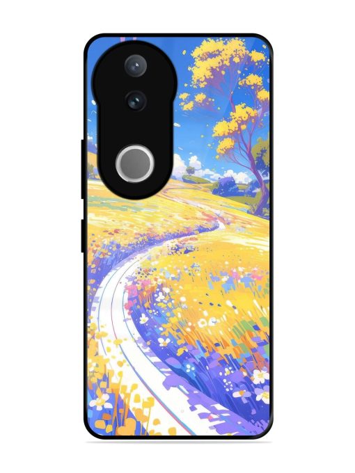 Vibrant Spring Meadow Glossy Soft Edge Case for Vivo V50 (5G)