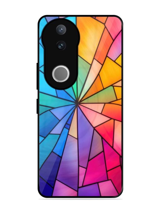 Stained Glass Kaleidoscope Of Colors Glossy Soft Edge Case for Vivo V50 (5G)