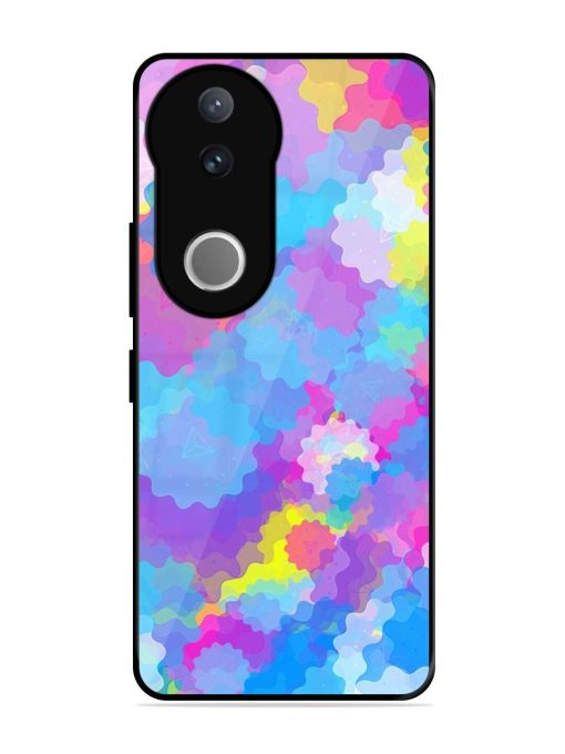 Psychedelic Cloud Burst Glossy Soft Edge Case for Vivo V50 (5G)