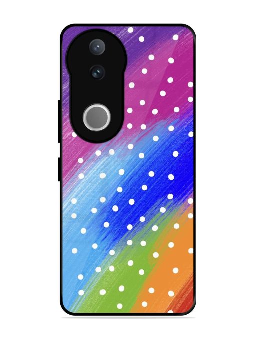 Rainbow Polka Dot Dream Glossy Soft Edge Case for Vivo V50 (5G)