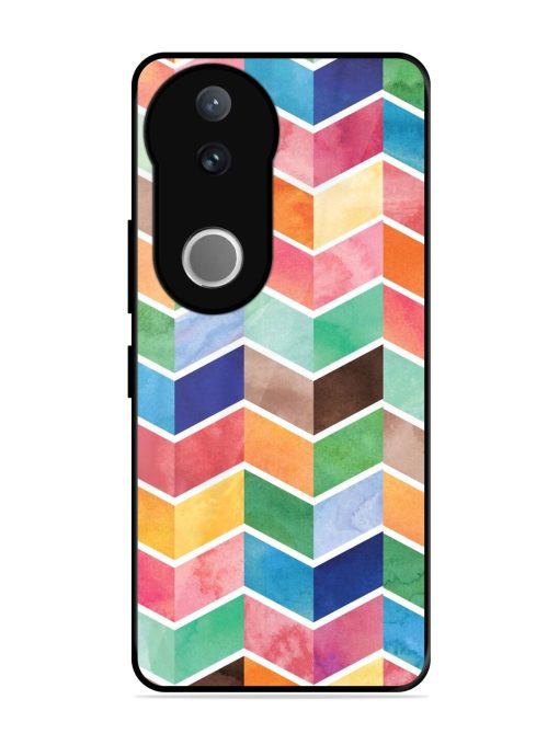 Watercolor Chevron Whimsy Glossy Soft Edge Case for Vivo V50 (5G)