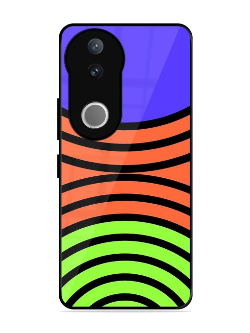 Psychedelic Stripe Symphony Glossy Soft Edge Case for Vivo V50 (5G)