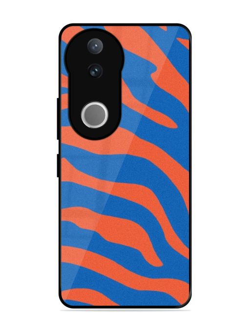 Zebra Stripes In Blue And Orange Glossy Soft Edge Case for Vivo V50 (5G)
