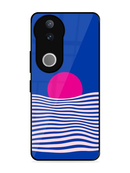 Pink Sunset Over Blue Waves Glossy Soft Edge Case for Vivo V50 (5G)