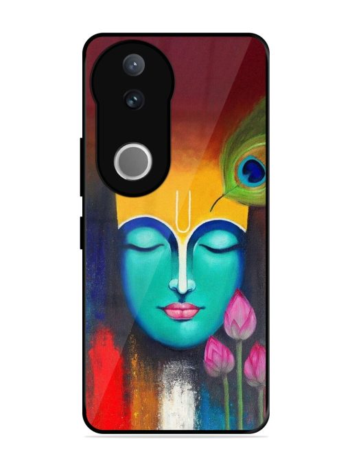 Divine Tranquility: The Face Of Krishna Glossy Soft Edge Case for Vivo V50 (5G)