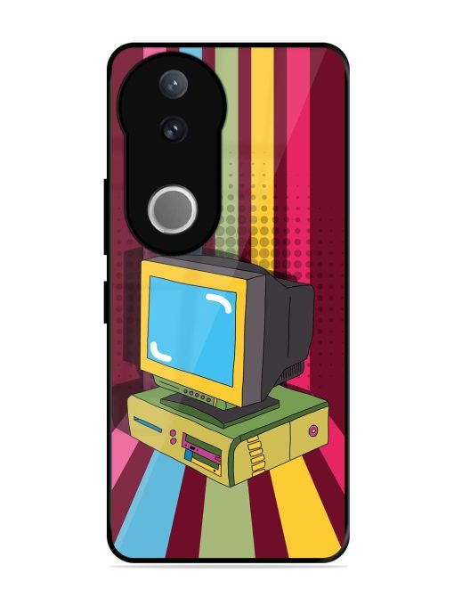 Retro Tech Vibes Glossy Soft Edge Case for Vivo V50 (5G)
