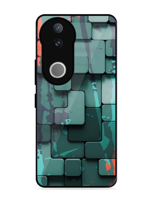 Abstract Geometric Mosaic Glossy Soft Edge Case for Vivo V50 (5G)