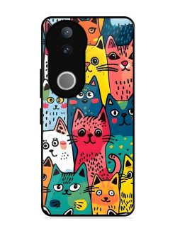 Feline Frenzy Glossy Soft Edge Case for Vivo V50 (5G)