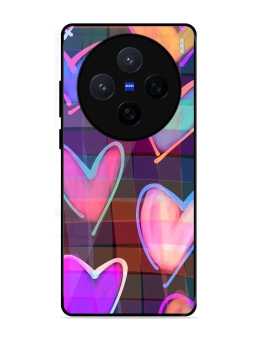 Neon Hearts Glossy Soft Edge Case for Vivo X200 (5G)