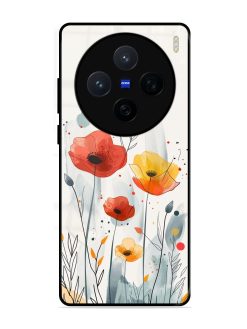 Poppy Fields Glossy Soft Edge Case for Vivo X200 (5G)