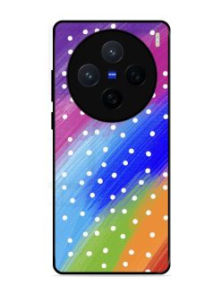 Rainbow Polka Dot Dream Glossy Soft Edge Case for Vivo X200 (5G)