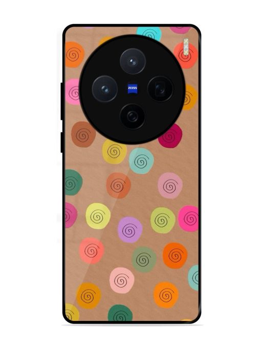 Swirly Dots On Kraft Glossy Soft Edge Case for Vivo X200 (5G)