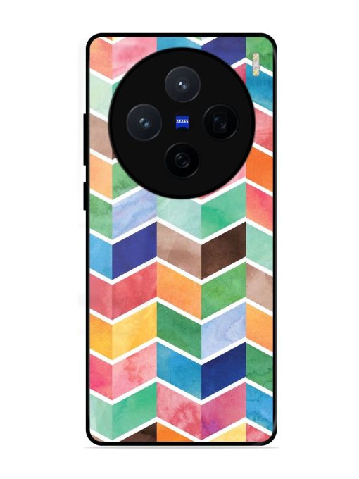 Watercolor Chevron Whimsy Glossy Soft Edge Case for Vivo X200 (5G)
