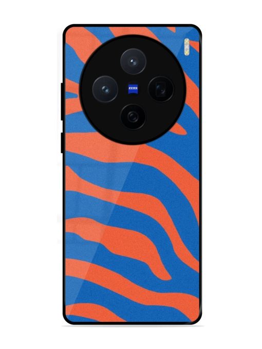 Zebra Stripes In Blue And Orange Glossy Soft Edge Case for Vivo X200 (5G)