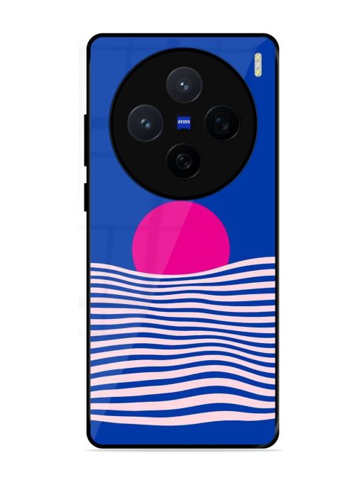 Pink Sunset Over Blue Waves Glossy Soft Edge Case for Vivo X200 (5G)
