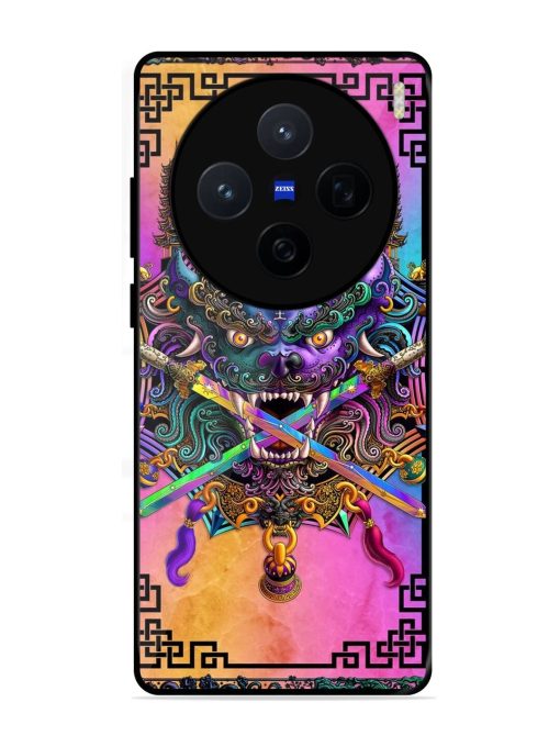 Psychedelic Fu Dog Tapestry Glossy Soft Edge Case for Vivo X200 (5G)