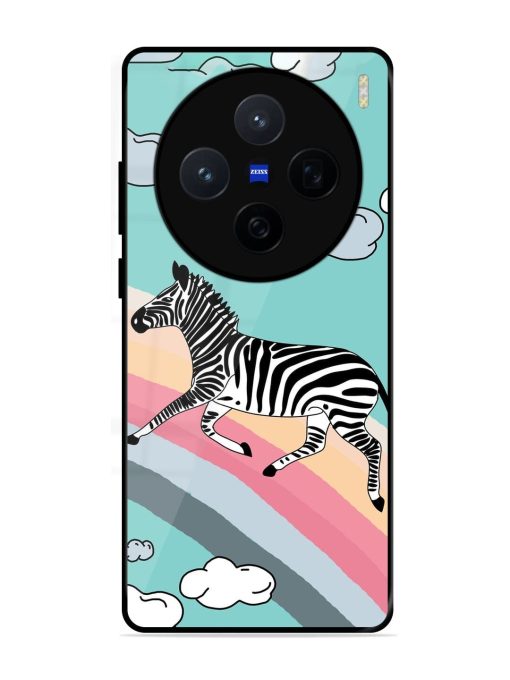 Zebra On A Rainbow Glossy Soft Edge Case for Vivo X200 (5G)