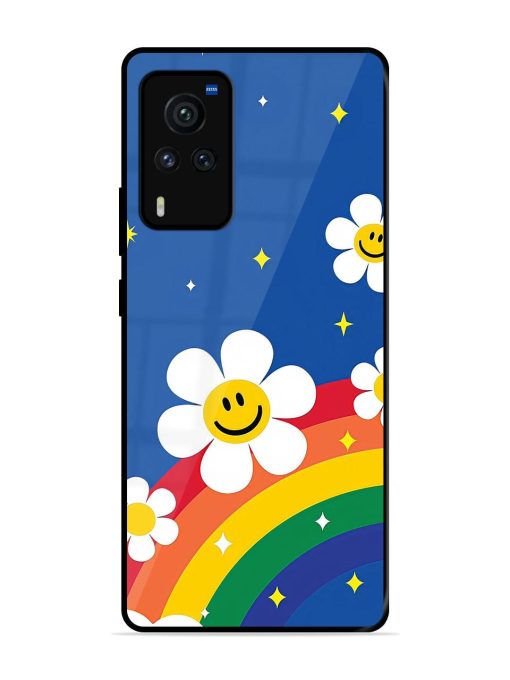 Happy Daisies And Rainbow Sky Glossy Soft Edge Case for Vivo X60 Pro